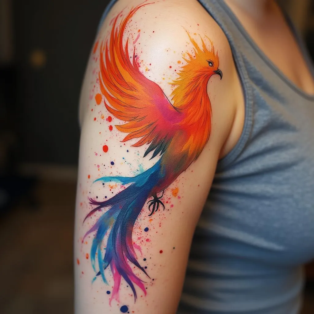 Tatuaje de estilo acuarela