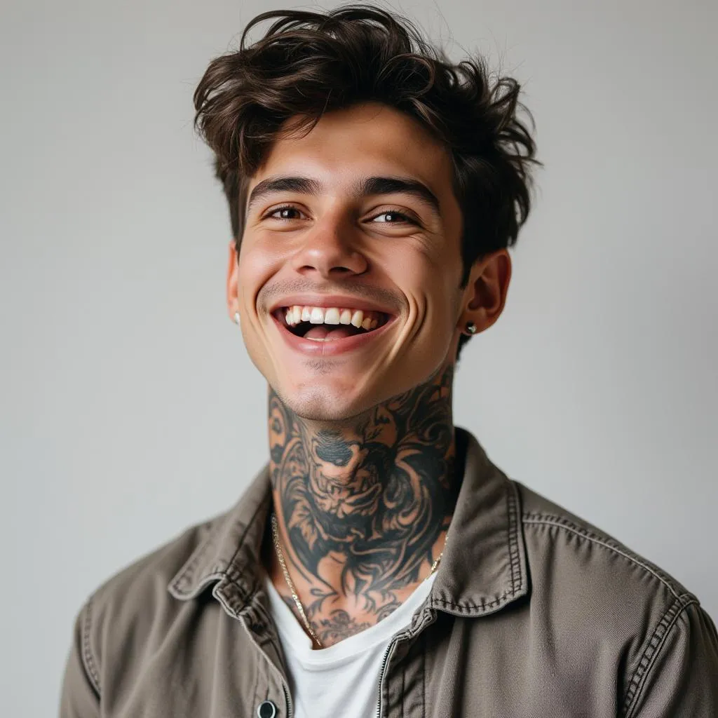 Cliente satisfecho mostrando su tatuaje